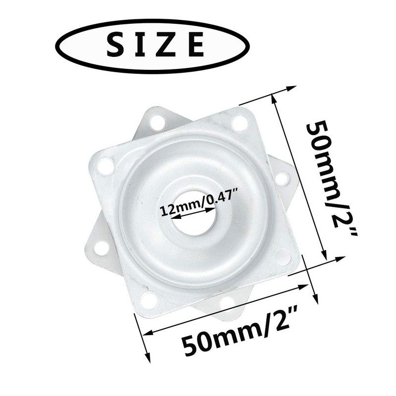 Mokell 3 Pack 2-inch Square Lazy Susan Turntable Bearing, 5/16-inch