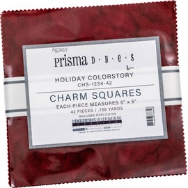 Lunn Studios Artisan Batiks Prisma Dyes Holiday 42 5-inch Squares Pack Robert Kaufman CHS-1234-42, Assorted