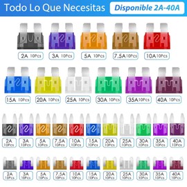330PCS Fusibles Lámina Auto de Colores Varios Amperes, Fusibles Automotriz Estandar para Coche, Barco, Camión, Caravana, Suv, Kit de Fusibles para Auto Estándar con Extractor y Probador De Circuitos