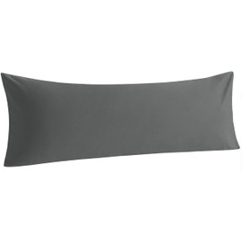 NTBAY Body Cotton Pillowcase - Envelope Closure 20x54 Pillowcase, Breathable and Soft Bed Pillow Case, Dark Grey