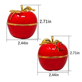 Feng Shui Pair of Harmony Red Apples Statue Love and Luck Amulet Home Decoration