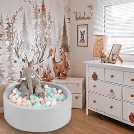 GOGOSO Ball Pit Balls for Toddlers Kids Plastic Balls for Ball-Pit Playpen Pool Baby Pastel BPA-Free Non Toxic Pastel Crush Proof Bal Pink Green White 100pcs