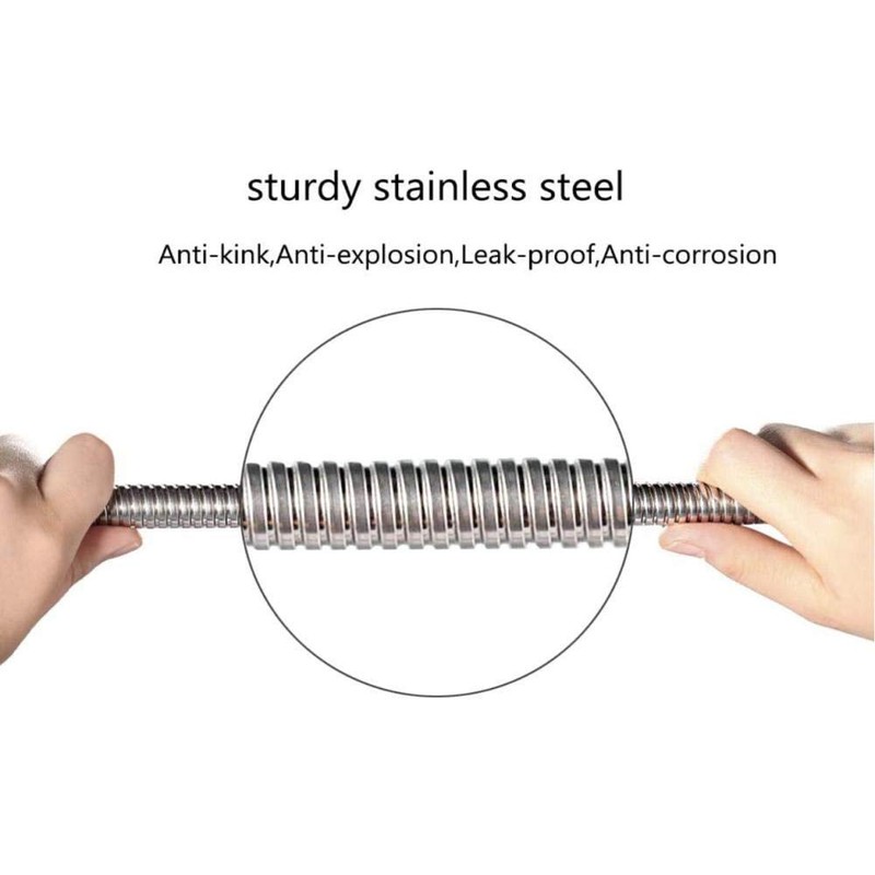 Shower hose, 1.5 m flexible stainless steel shower hose, universal,