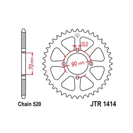 JT Steel Rear Sprocket 43 43T Tooth Mojave 250 1987-2004 Lakota 300 1995-2003