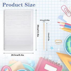 11 Inch Straight Line Stencil with Wooden Marker, 0.35 Inch Spacing Line Plastic Writing Guide Stencil, Scale Writing Ruler Envelope Addressing Template for Journaling Drawing Lettering Guide Stencils