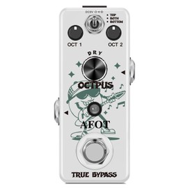 Polyphonic Octave Guitar Pedal, Digital Octave Mini Pedal,3 Modes Octave Shifter with Top/Both/Bottom Selection, Compact & Practical Aluminum Build, True Bypass for Electric Guitar