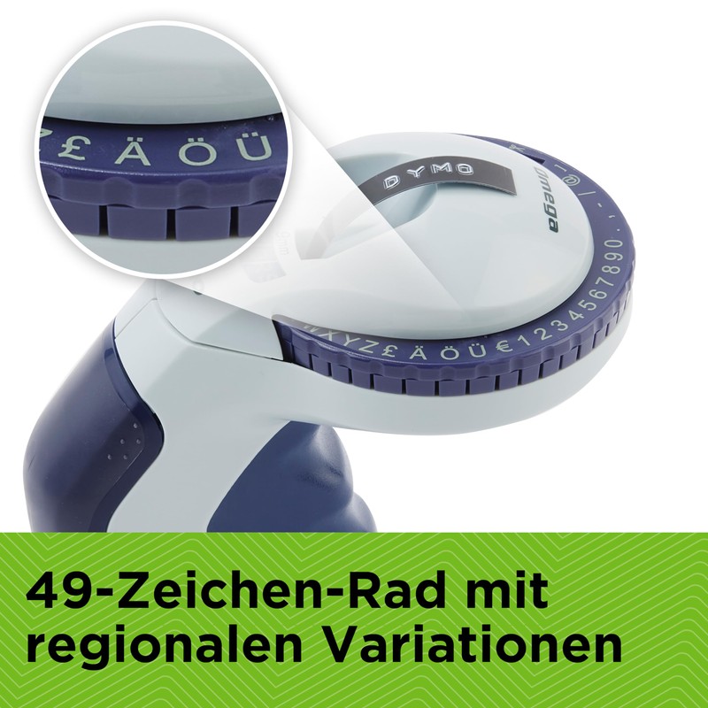 Dymo Omega Etikettenprägegerät | Ergonomisches Prägegerät mit einem intuitiven Dreh-Klick-System