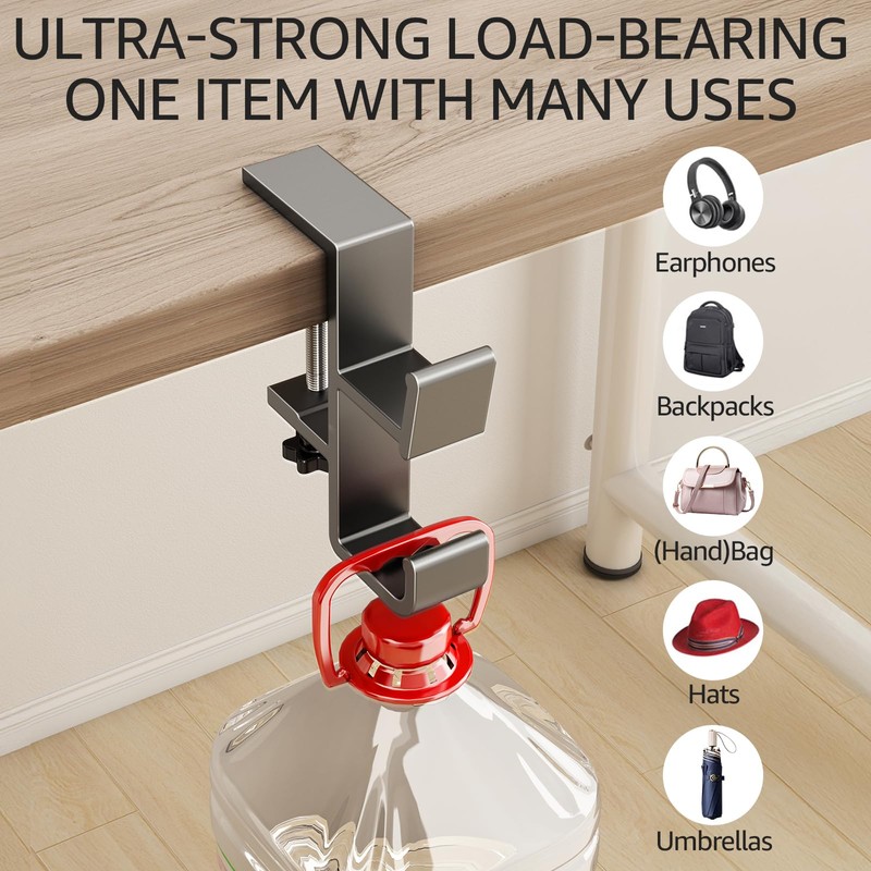 BTPIEL Desk Bag Hook, Purse Hook for Table, Aluminum Under