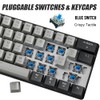 abucow 60% Mechanical Gaming Keyboard Brown Switch Wired Compact Keyboard