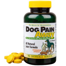 Dog Pain Away, Treats Arthritis, Inflammation, Joint Pain, & Decreased Flexibility - 90 Dog Chewable Tablets