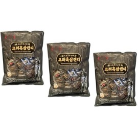Korean Ginseng Candy, Sugar Free (3 PACKS, BLACK GINSENG CANDY)