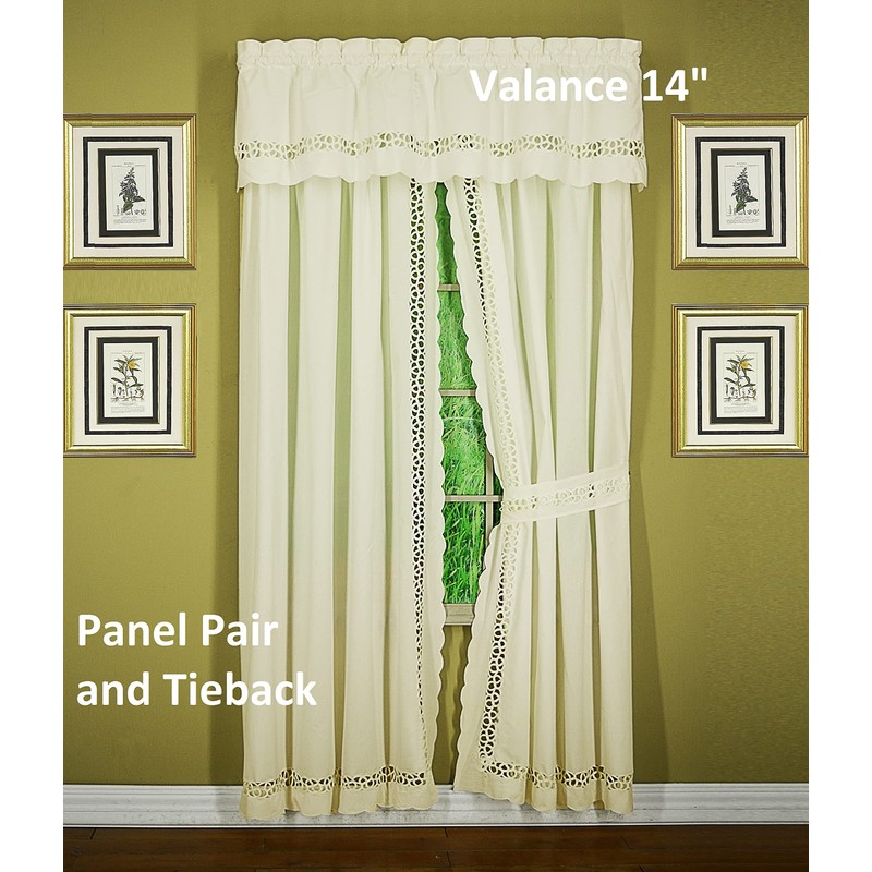 Today's Curtain Hellina Tapework Window Panel Pair and Tieback, 63-Inch,