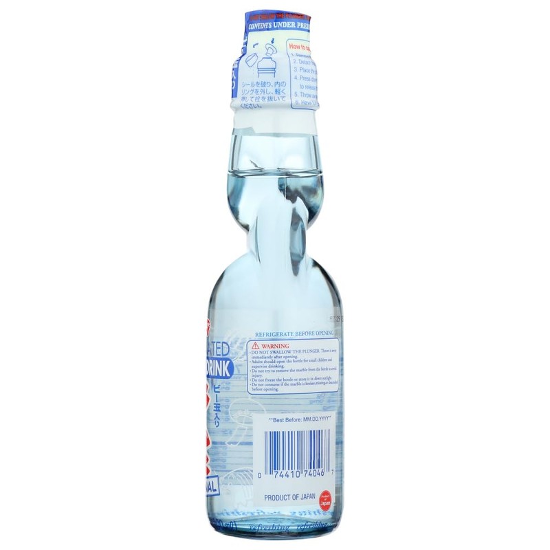 Shirakiku Ramune Carbonated Drink - Original, 6.76-Ounce Bottle (Pack of