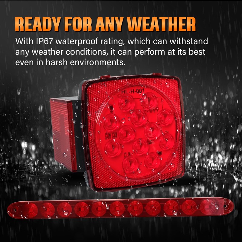 Gonice Complete LED Trailer Light Kit, Super Bright Submersible Boat
