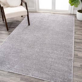 JONATHAN Y SEU100A-8 Haze Solid Low-Pile Indoor Area-Rug Casual Contemporary Solid Traditional Easy-Cleaning Bedroom Kitchen Living Room Non Shedding, 8 ft x 10 ft, Grey