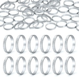 MystiCharm 100Pcs Silver Shower Rings Engagement Rings for Wedding Table Decorations, Bridal Shower Game and Party Favors