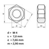 Pack of 100 M4 Hex Nuts DIN 934 - A2