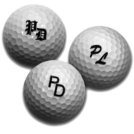 Golfball mit Gravur Initialen für Golfspieler/in Lasergravur Dein Text personalisiert, Golfsport Wunschtext personlisieren, 3 Golfbälle (3 Stück Wilson 6,98/Stk)