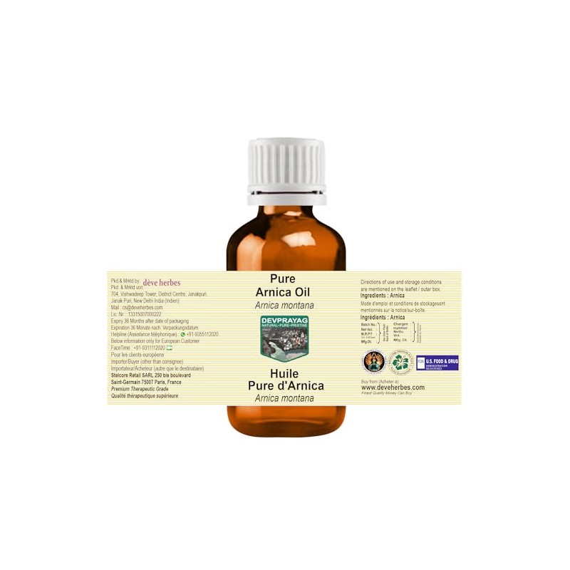 Devprayag Pure Arnica Oil (Arnica Montana) Natural Therapeutic Grade 5ml
