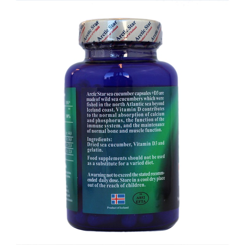 Arctic Star - Sea Cucumber with Vitamin D3 Capsules, Pure