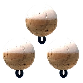 CorQs Strike Indicators, White, 3/4" FlyFishing Bobbers - Made in USA - EcoFriendly, Natural Cork Floats with Rubber O-Ring