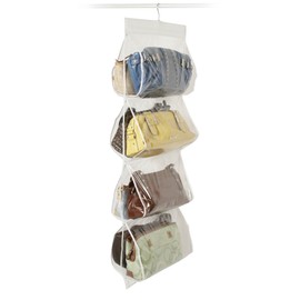 Richards Homewares Hanging Purse Organizer, 8-Compartments, Clear Vinyl