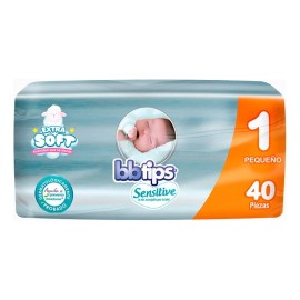 Pañales Talla 1 Recién Nacido 40 Pzas Sensitive Bbtips