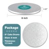 Silver Cake Drum Round 8 Inch Cake Boards with 1/2-Inch