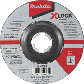 Makita E-00393 X-LOCK Roughing Disc 125 x 6.0 mm, 1 Piece, for Machining Steel, A36P-BF, EN12413, oSa Certified, Suitable for All 125 mm X-LOCK Angle Grinders