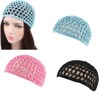 Mesh Crochet 3 PCS Crochet Hair Net, Crocheted Thick Short