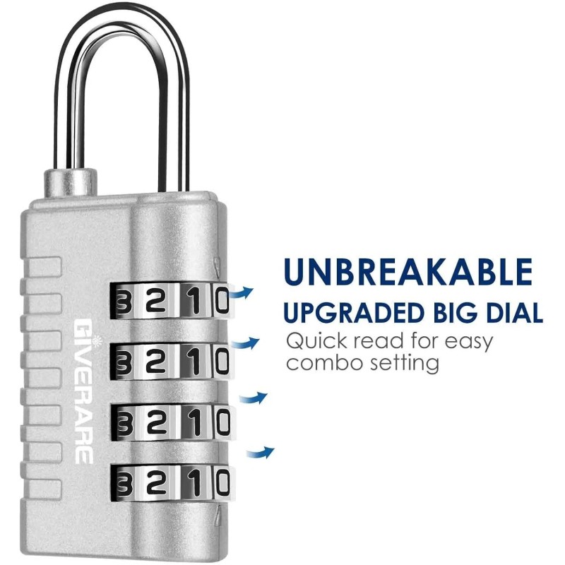 Combination Lock 4Candado Con Combinación Para Valija -Cerraduras de Equipaje