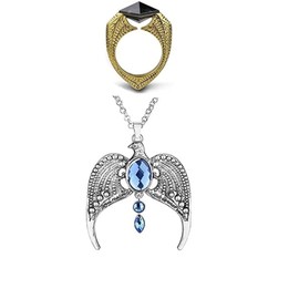 JinYu 2 Pcs Locket Horcrux Necklace Rings Jewelry Set