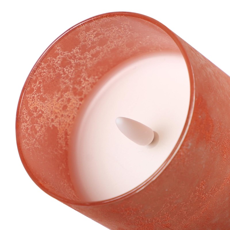 ANGELLOONG Orange Flameless Candles with Remote, Real Wax Battery Operated