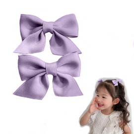 2pcs Hair Bows Alligator Clips Barrettes,Alligator Hair Clips Hair Accessories Bowknot Barrette Small Non-slip Bow Hair Clips Fashion Cute Ponytail Barrettes for Teens Wear Clips (Purple)