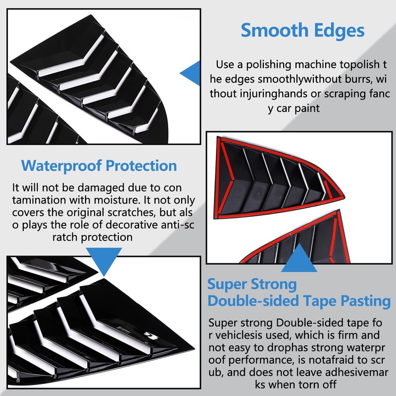 Window Louvers Air Vent Grill Trim Compatible with Subaru BRZ