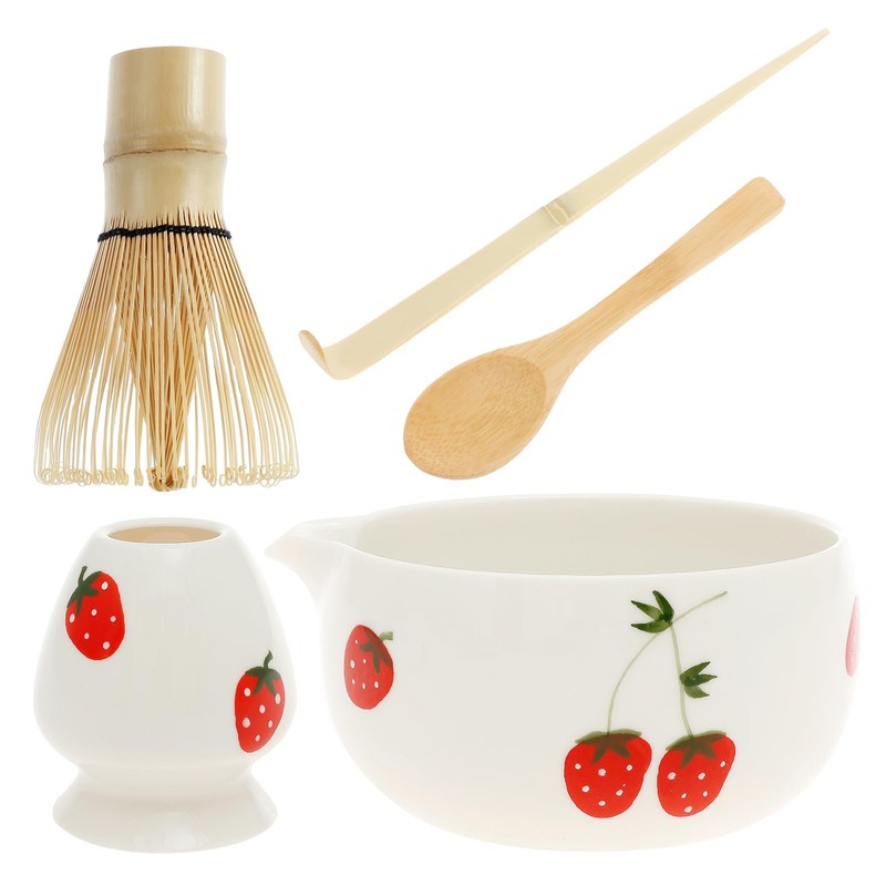 Matcha Whisk Set, 5 Pcs Matcha Bowl with Spout and