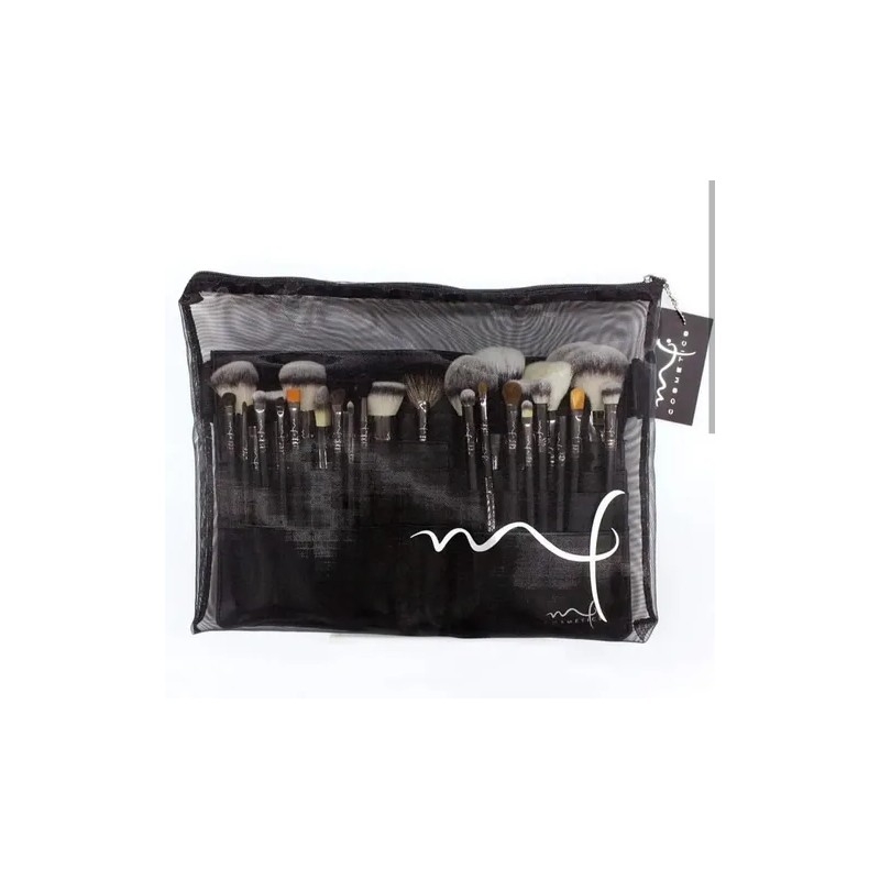 Set Brochas Maquillaje 39 Piezas MF Cosmetics Negro Con Estuche