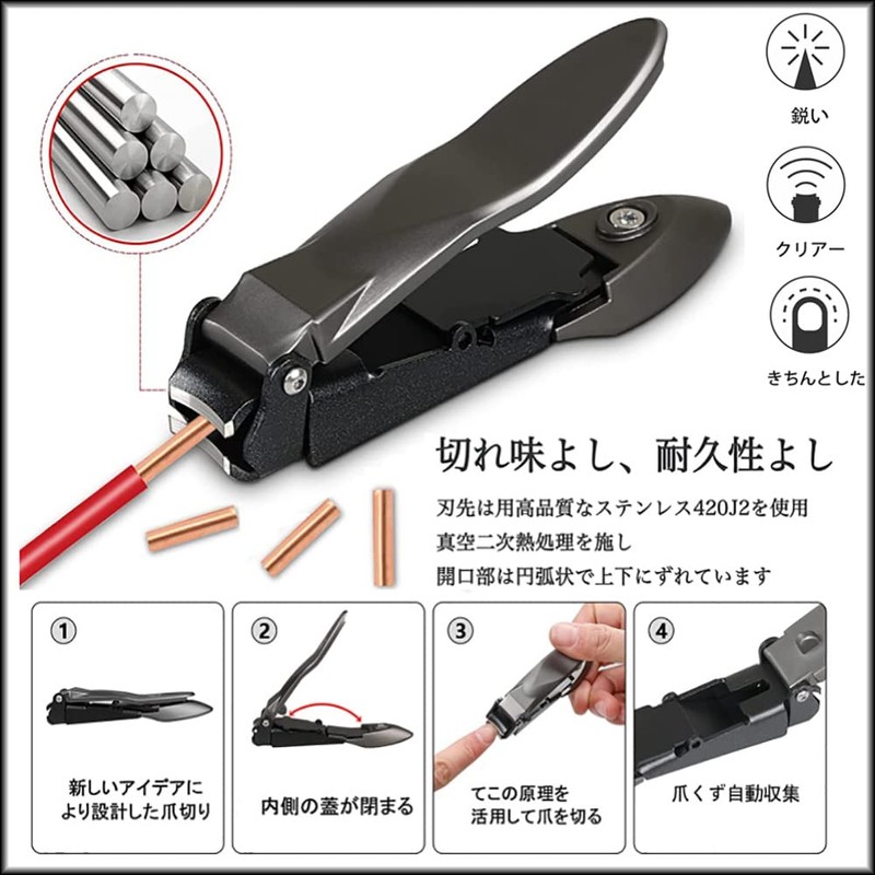 Nail Clippers Set, Easy to Cut with Power, No Splash,