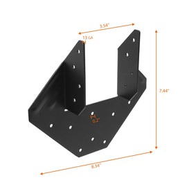 Black Hurricane Ties for 4"(3.5) Rafter, 4 Pack 14 Gauge Hurricane Straps, Powder-Coated Steel Rafter Ties Brackets, Joist Hangers