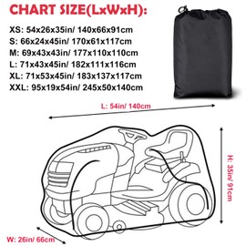 UCARE Outdoor Ride On Lawn Mower Waterproof Protective Cover UV Protection Riding Lawn Mower Covers for Garden Ride-On Tractor (M: 69x43x43in/ 177x110x110cm)
