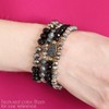 RIAH FASHION Bohemian Acrylic Druzy Multi-Layer Bead Statement Bracelet -