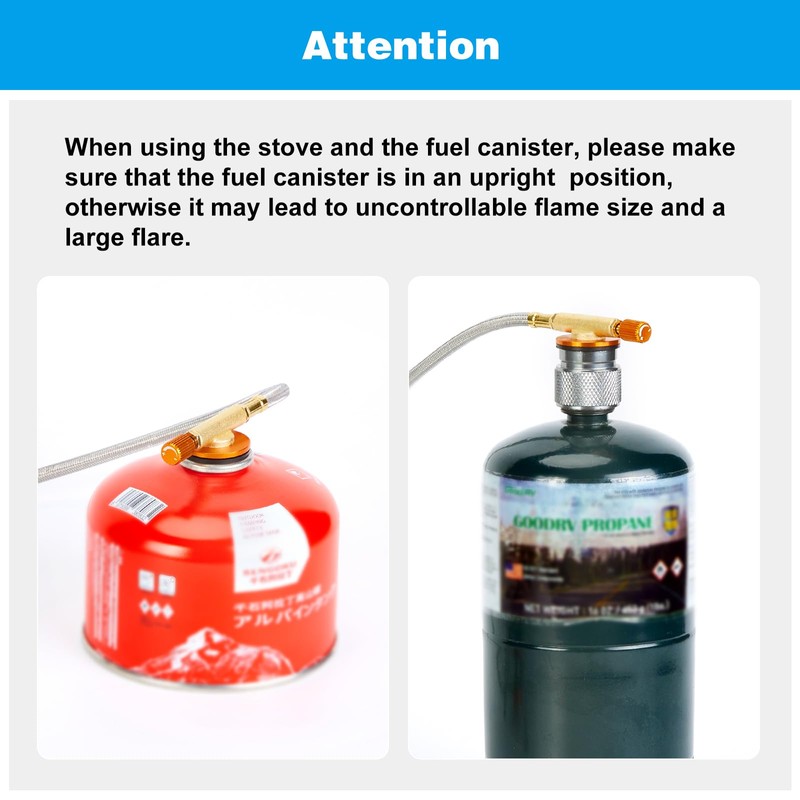 WADEO Camping Gas Stove, 3700W Portable Backpacking Stove with Piezo