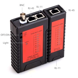 KELUSHI NF468B - Comprobador de cable de red RJ45 RJ11 BNC (comprobador de red Ethernet)