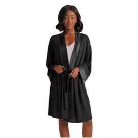 Faceplant Dreams Bamboo Rayon Kimono Robe: Black: Large/X-Large | Luxury Lounge and Sleepwear