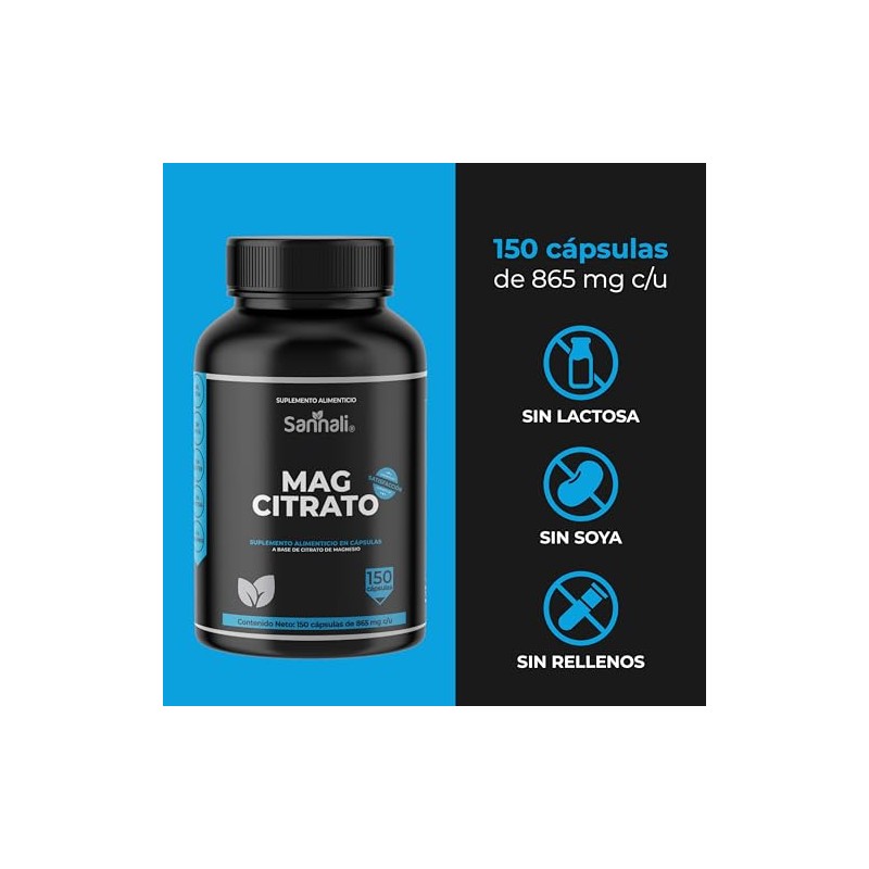 Citrato de Magnesio con 150 Cápsulas. Mag Citrato | 400