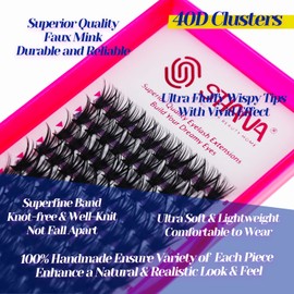 DIY Lash Extension Kit at Home, 120pcs Eyelash Extension Kit Individual Lashes Kit Natural Eyelashes Kit Lash Clusters Kit With Glue And Tweezers Wispy Lash Clusters D Curl 40D Lash Kit 8-15mm