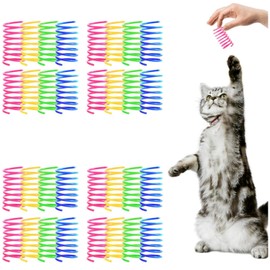 32 Pack Cat Spring Plaything, Colorful Interactive Cat Plaything Plastic Coil Springs Cat Toy for Swatting, Biting, Kitten Plaything