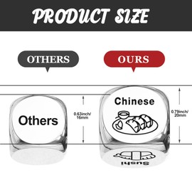 Stocking Stuffers for Men Women Adults: Steel Food Decision Dice Funny Gifts for Him Her Couple Girlfriend Boyfriend Husband Wife Christmas Anniversary Valentines Birthday Wedding Fathers Day