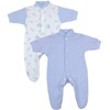 Babyprem Premature Baby Pack of 2 Sleepsuits Clothes 0-7.5lb Blue