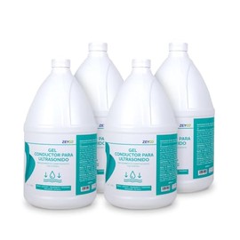 Gel Conductor para Ultrasonido Zeyco Caja con 4 Piezas de 3.785 L c/u – Neutro, Hipoalergénico e Hidrosoluble; Ideal para Estética, Fisioterapia, Cavi
